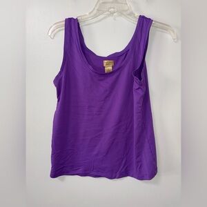 Nue Options Essentials Basic Solid Purple Tank Beach Layering Summer M